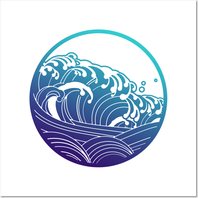 Japwave ocean blue Wall Art by MplusC